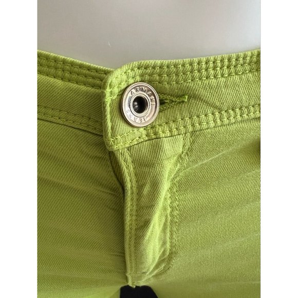 $215 NWT Armani Jeans Women's Lime Green Pants Stretch Skinny Leg Low Rise Sz 27 - Picture 5 of 10